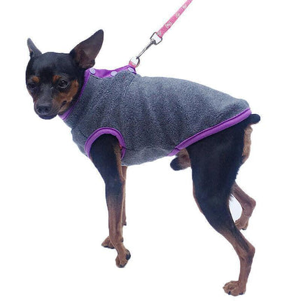 XS Pet Dog Puppy Winter Warm Fleece Jumper Vest Coat Jacket Apparel Clothes - Blue.
