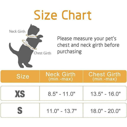 Adjustable Pet Harness and Leash Set for Cat Dog Escape Proof Reflective Vest - S.