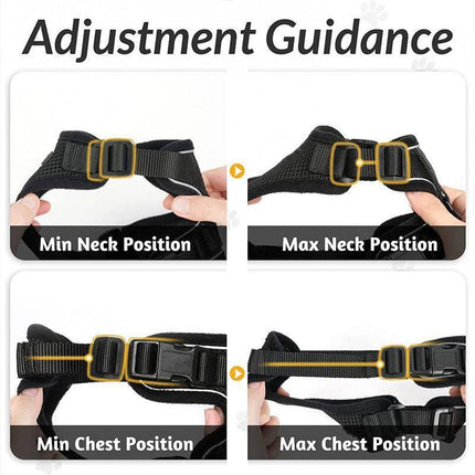 Adjustable Pet Harness and Leash Set for Cat Dog Escape Proof Reflective Vest - S.