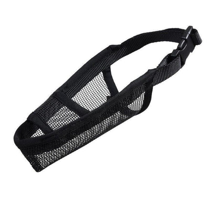 Adjustable XXS Size Pet Dog Mask Mouth Muzzle Anti Barking Bite Stop Chewing Mask - Black.