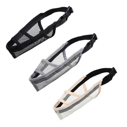 Adjustable XL Size Pet Dog Mask Mouth Muzzle Anti Barking Bite Stop Chewing Mask - Grey.