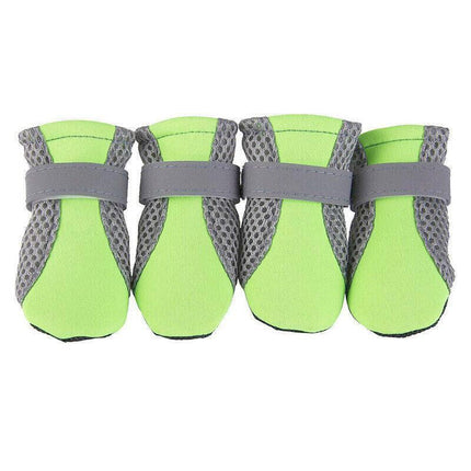 4Pcs XL Size Anti Slip Waterproof Protective Dog Shoes Rain Boots Pet Socks Booties - Green.