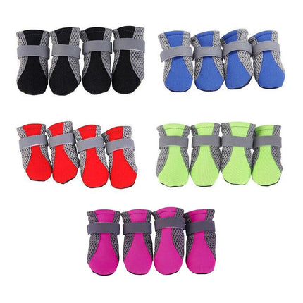 4Pcs XL Size Anti Slip Waterproof Protective Dog Shoes Rain Boots Pet Socks Booties - Red.