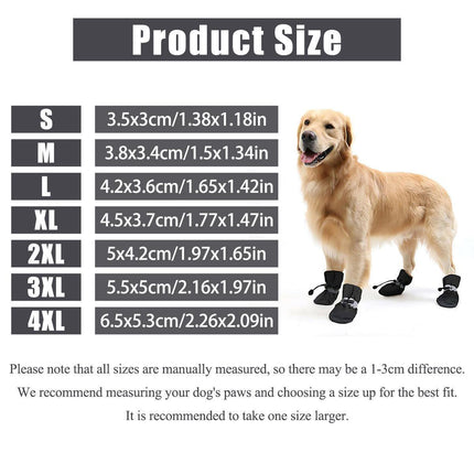 Set Anti Slip Waterproof Protective Dog Shoes Rain Boots Pet Socks Booties 4Pcs - 2XL.