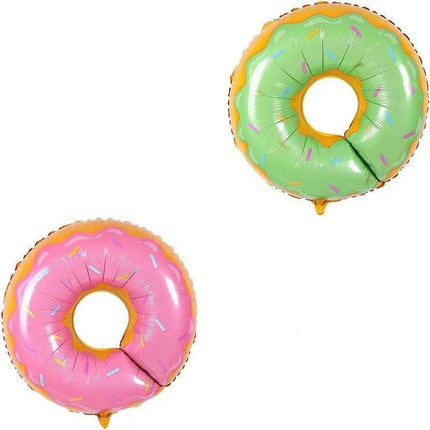 Donut Foil Balloon 75Cm Pink Green Spinkles Party Food Helium Quality Decoration - Green.