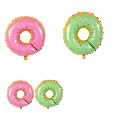 Donut Foil Balloon 75Cm Pink Green Spinkles Party Food Helium Quality Decoration - Green.