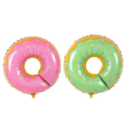 Donut Foil Balloon 75Cm Pink Green Spinkles Party Food Helium Quality Decoration - Green.