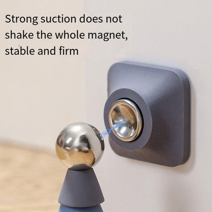 Silicone Silent Door Stopper with Suction Base and Secure Hold Catch Design - Blue.