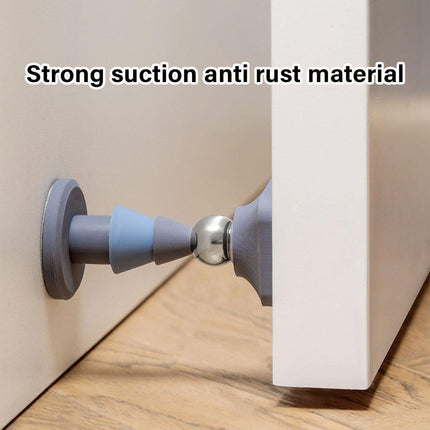 Silicone Silent Door Stopper with Suction Base and Secure Hold Catch Design - Purple.