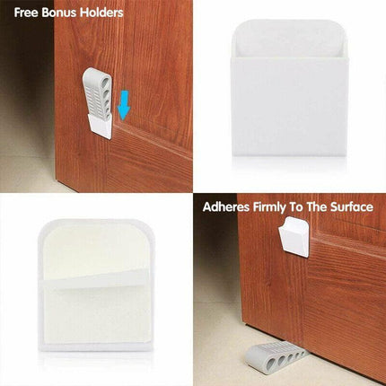 3Pcs Rubber Grip Wedge Door Stoppers Floor Carpet Heavy Duty Door Stop Security.