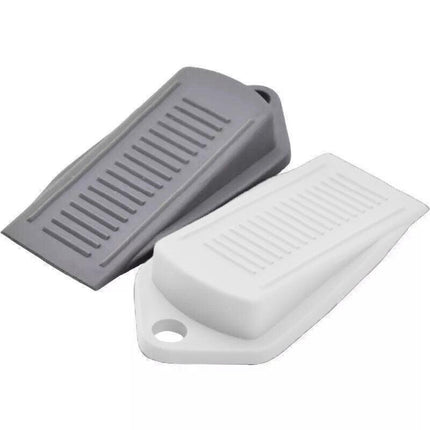 3Pcs Thick Rubber Wedge Door Stoppers Floor Carpet Heavy Duty Door Stop Security - White.