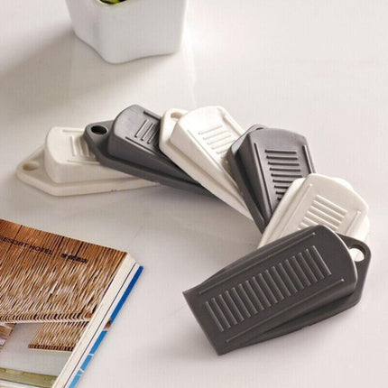 3Pcs Thick Rubber Wedge Door Stoppers Floor Carpet Heavy Duty Door Stop Security - White.