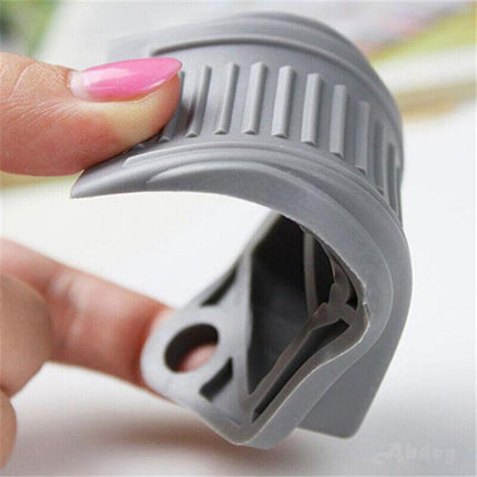 3Pcs Thick Rubber Wedge Door Stoppers Floor Carpet Heavy Duty Door Stop Security - White.