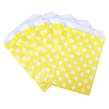 100pcs Colourful Polka Dot Paper Bags for Food Desserts Party Treats Packaging - Red.