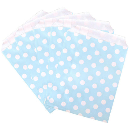 100pcs Colourful Polka Dot Paper Bags for Food Desserts Party Treats Packaging - Rose red.