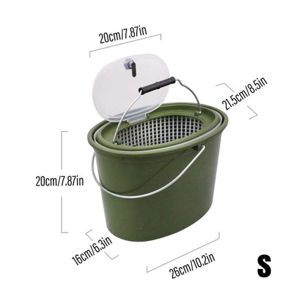 Portable Double Live Fish Bucket Breathable Fish Storage Container for Fishing - S.
