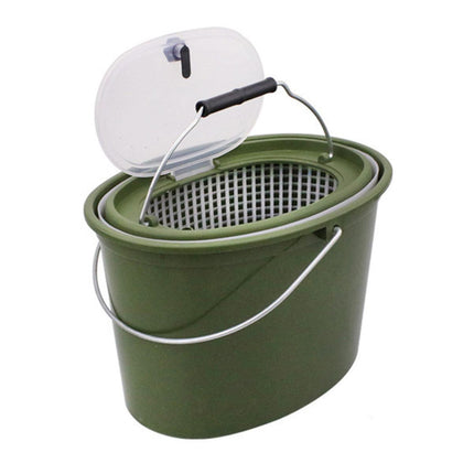 Portable Double Live Fish Bucket Breathable Fish Storage Container for Fishing - S.