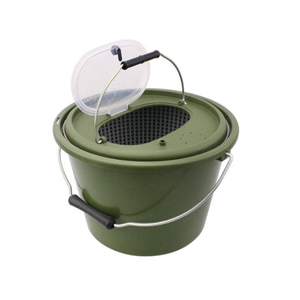 Portable Double Live Fish Bucket Breathable Fish Storage Container for Fishing - S.