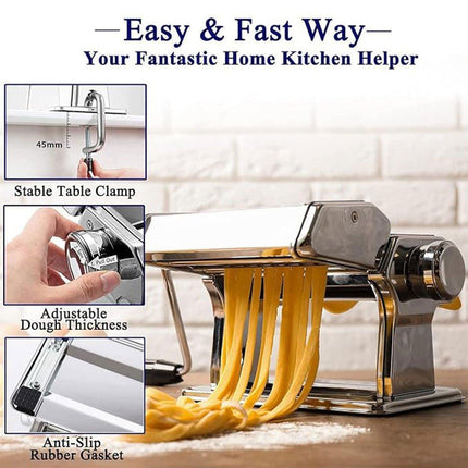 Manual Noodle Maker Dumpling Press Stainless Steel Noodle Machine Pasta Tool.