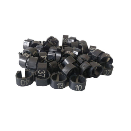 100X 001-100 Digital Numbered Bird Leg Band Rings Clip For Pigeon Parrot Poultry - Red.