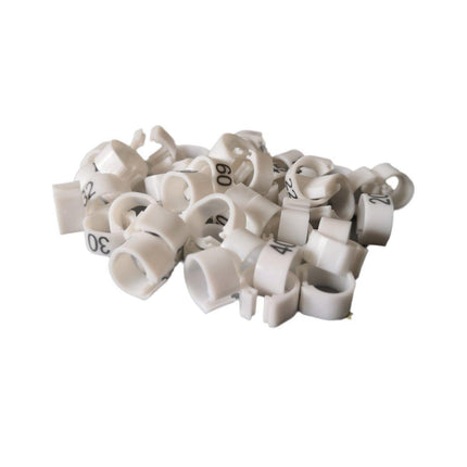 100X 001-100 Digital Numbered Bird Leg Band Rings Clip For Pigeon Parrot Poultry - Dark Blue.