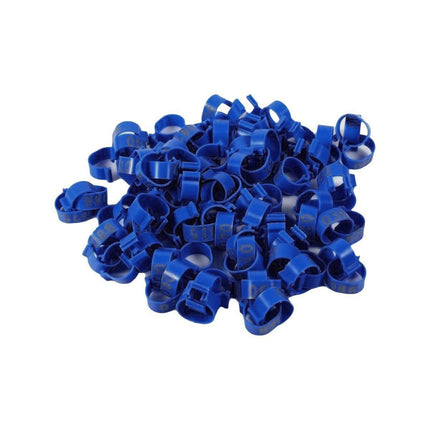 100X 001-100 Digital Numbered Bird Leg Band Rings Clip For Pigeon Parrot Poultry - Dark Blue.