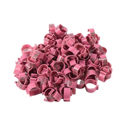100X 001-100 Digital Numbered Bird Leg Band Rings Clip For Pigeon Parrot Poultry - Dark Blue.