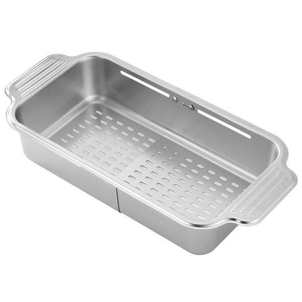 304 Stainless Steel Retractable Sink Drain Basket Kitchen Storage Rack Adjustable.