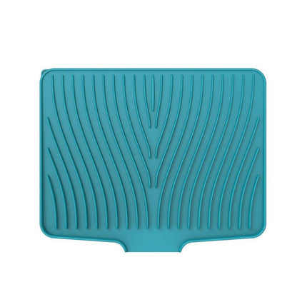 Silicone Dish Drying Mat Heat Resistant Draining Slope Pad for Kitchen Counter - Green.