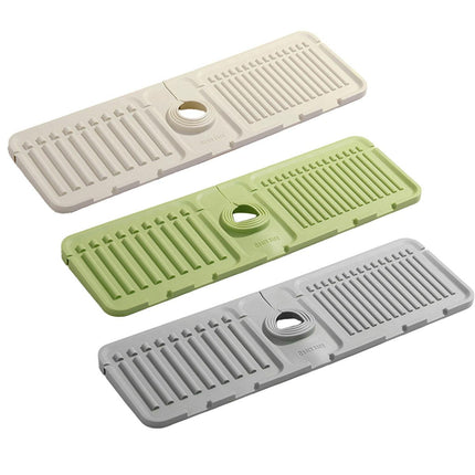 Faucet Draining Pad Narrow Sink Splash Guard Mat for Washbasin Water Catcher - Grey.