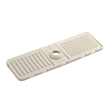 Faucet Draining Pad Narrow Sink Splash Guard Mat for Washbasin Water Catcher - Grey.