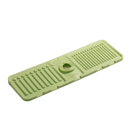 Faucet Draining Pad Narrow Sink Splash Guard Mat for Washbasin Water Catcher - White.
