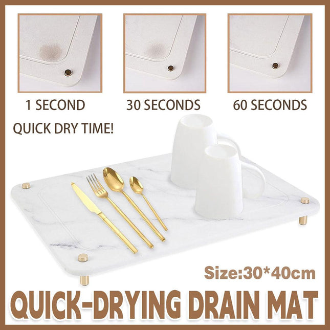 Diatom Mud Water Draining Pad Kitchen Faucet Washbasin Water Absorbing Mat.