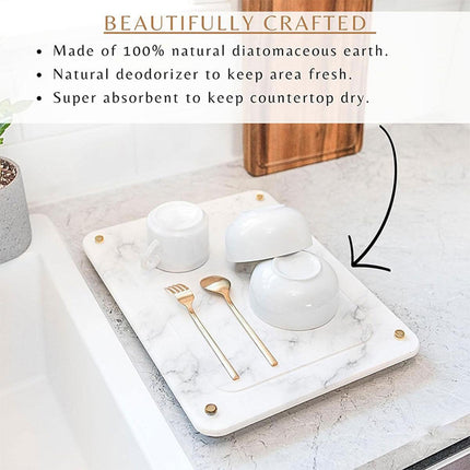 Diatom Mud Water Draining Pad Kitchen Faucet Washbasin Water Absorbing Mat.
