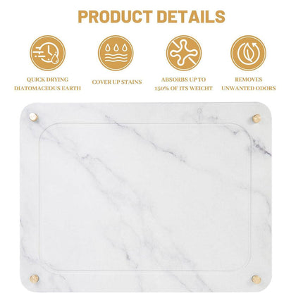 Diatom Mud Water Draining Pad Kitchen Faucet Washbasin Water Absorbing Mat.
