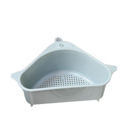 Triangle Sink Kitchen Storage Drain Basket Rack Shelf Holder Strainer Organizer - Grey.