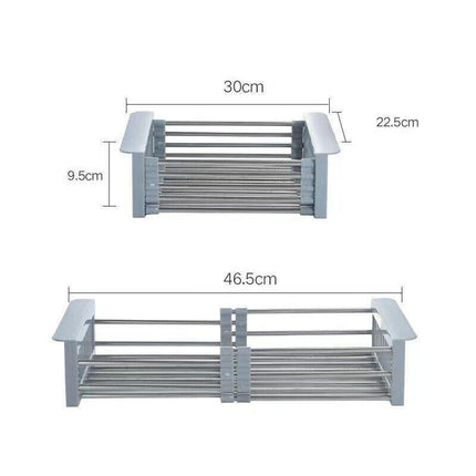 Stainless Steel Storage Sink Drain Basket Dish Drying Rack Kitchen Organizer Au.