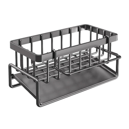 Kitchen Sink Caddy Storage Organizer Steel Sponge Soap Brush Holder Faucet Rack.