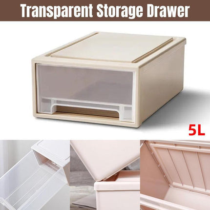 Transparent Stackable Drawer Storage Box for Shoes Clothes Household Organiser.