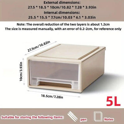 Transparent Stackable Drawer Storage Box for Shoes Clothes Household Organiser.