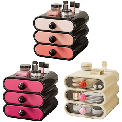 Drawer Cosmetic Organizer Desktop Storage Organizer for Makeup Desk Accessories - White.