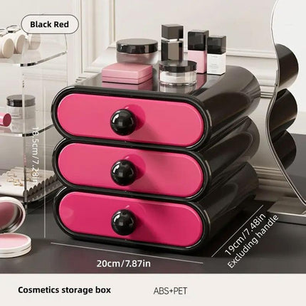 Drawer Cosmetic Organizer Desktop Storage Organizer for Makeup Desk Accessories - White.
