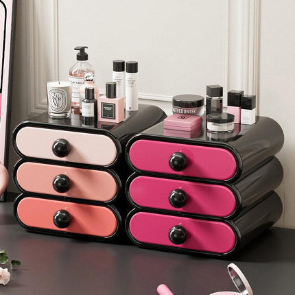 Drawer Cosmetic Organizer Desktop Storage Organizer for Makeup Desk Accessories - White.