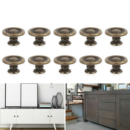10/20/40Pcs Antique Brass Drawer Knobs Vintage Cabinet Handles Cupboard Pulls - 10PCS.