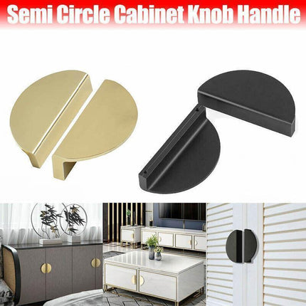 Door Pull With Screws Cupboard Handle Decor Home Semi Circle Cabinet Knob Diy - Copper.