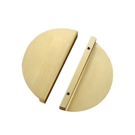 Door Pull With Screws Cupboard Handle Decor Home Semi Circle Cabinet Knob Diy - Copper.