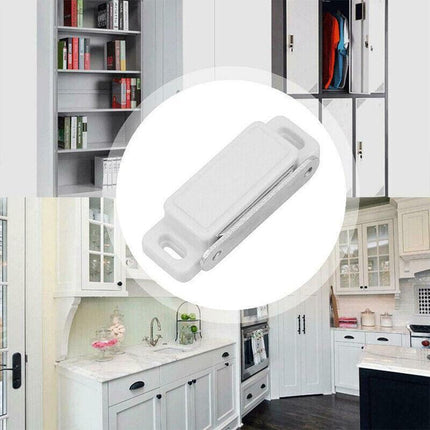 2/6/10/24/48Pcs White Magnetic Door Catch Cupboard Cabinet Wardrobe Drawer Latch - 2PCS.