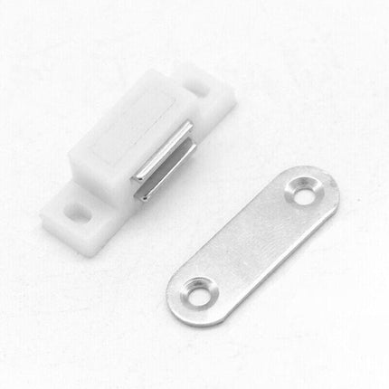 2/6/10/24/48Pcs White Magnetic Door Catch Cupboard Cabinet Wardrobe Drawer Latch - 2PCS.