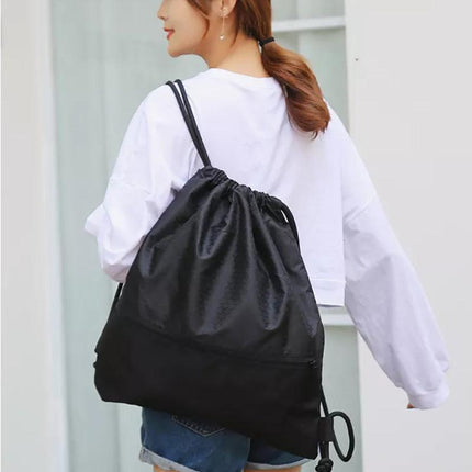 Backpack Sport Pack String Tote Gym Bag Cinch Sack School Drawstring Capacity - Dark Blue.