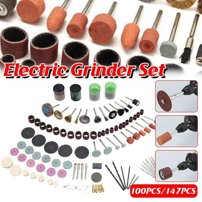 100/147pcs Electric Mill Set Accessories Grinding Cutting Drilling Tool Kit - 100Pcs(Without Grinder Pen).